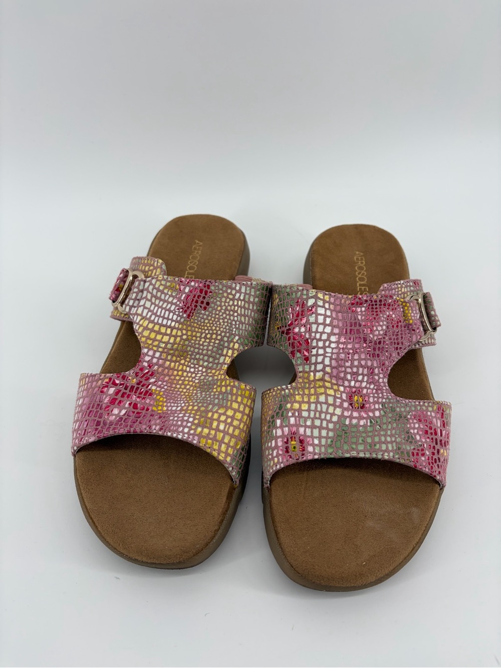 Aerosoles‎ "Wip Away" Slide Sandals Women's Open Toe, Casual Floral, Size 10